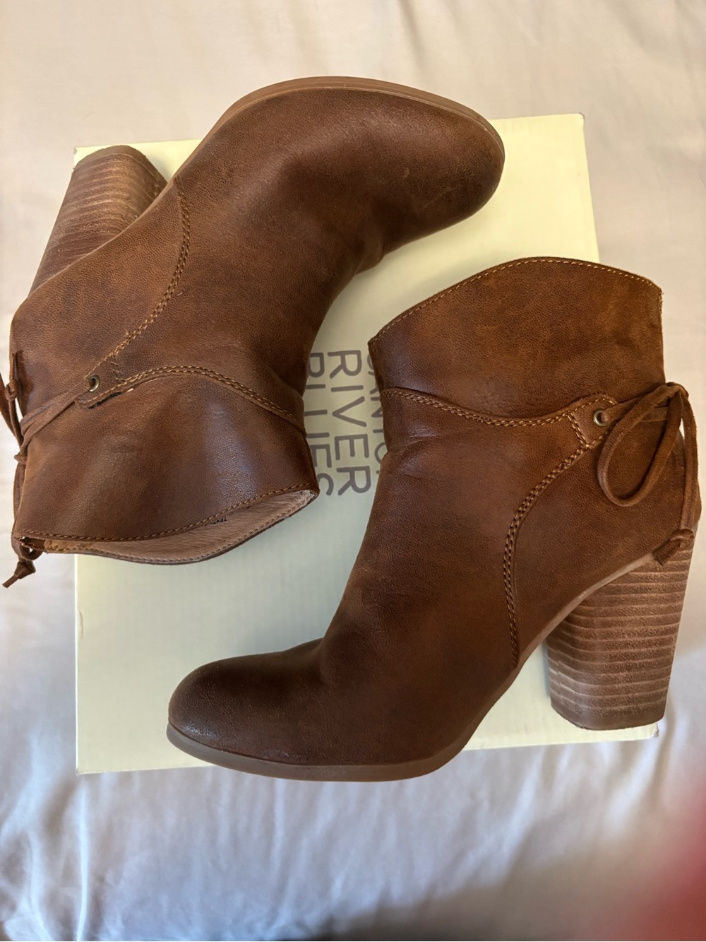 Canyon River Blues Brown Stacked Heel Ankle Booties